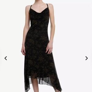 Hot Topic Thorn&Fable Skeleton Fairy Hanky Hem maxi Slip Dress, Sleeveless L Got